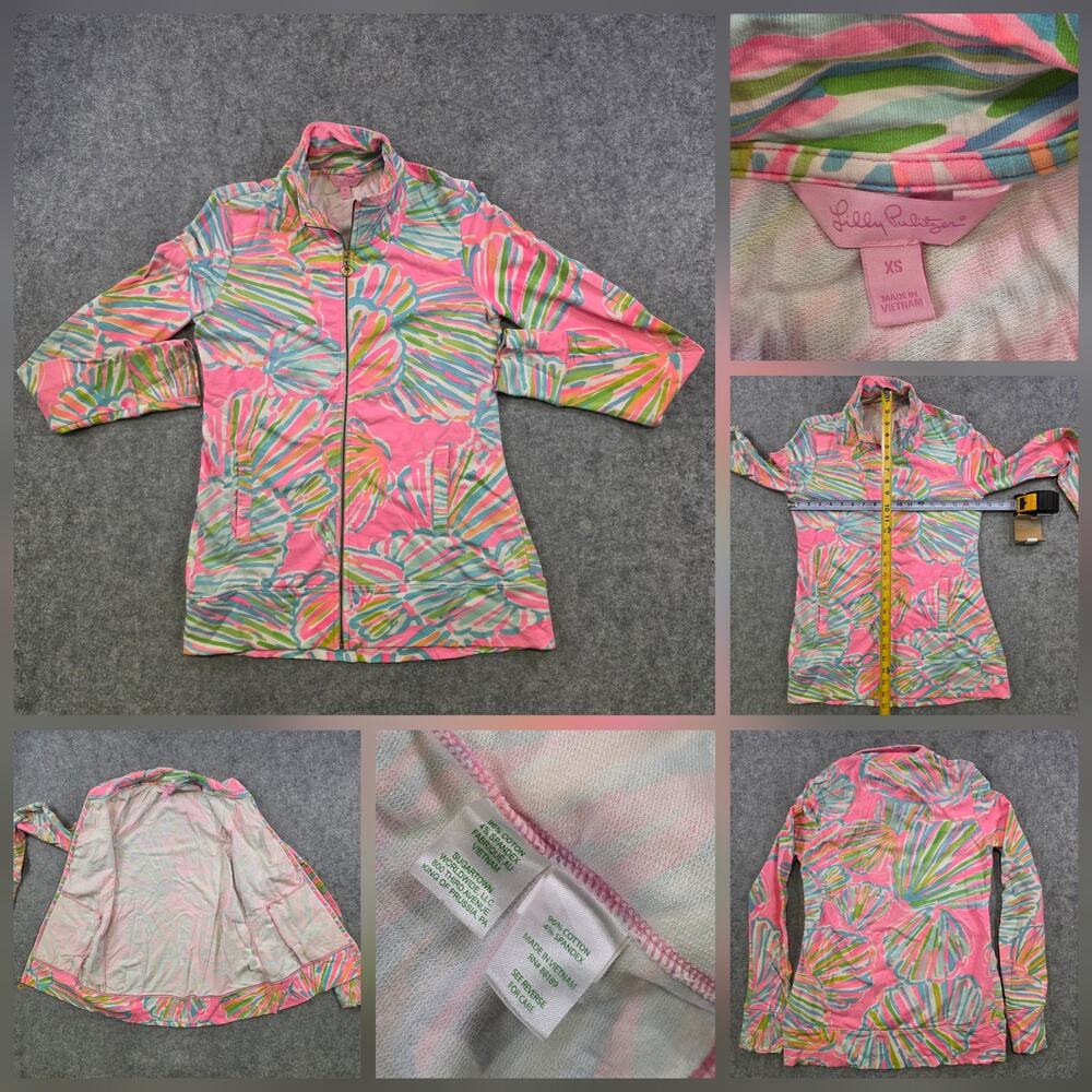 Lilly Pulitzer Shellabrate‎ Jacket Womens XS Shell Full Zip Lightweight Tropical